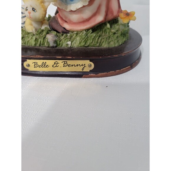 Vintage Precious Moments  Belle & Benny  Girl Sad Face  And Kitten Figure - Picture 8 of 12